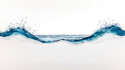 Serene Ocean Waves  Watercolor Style  Calm Blue Water  High Resolution Image