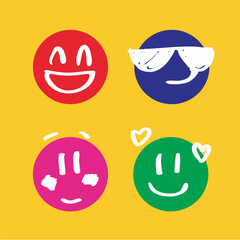 Obraz premium Modern outline style emoji icons collection. Premium quality symbols and sign web logo collection. Pack modern infographic logo and pictogram. Simple emoticons pictograms.