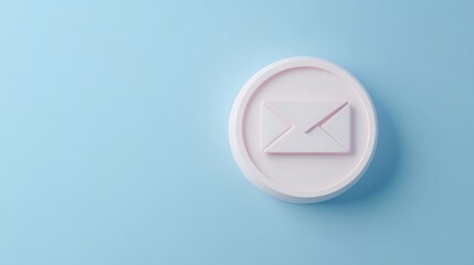 Minimalist Email Icon on Soft Blue Background Representing Digital Communication and Message Delivery
