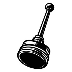 Naklejka premium Plunger black color vector 