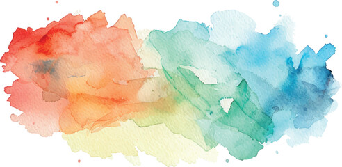 watercolor paint splashes pink yellow blue green
