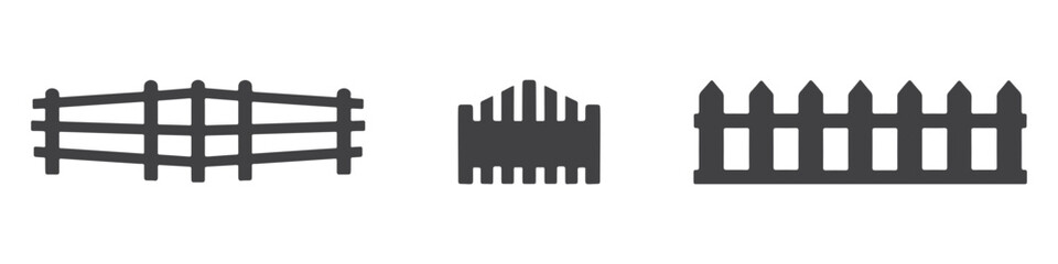 Fence Icons Silhouette Vector Illustration
