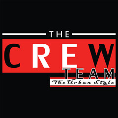 The Crew Team Urban Typography Layout in Bold Red Block, illustration vector style, letters style