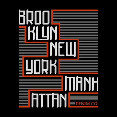 Brooklyn Manhattan NYC Striped Modern Layout Typography Grid, illustration vector style, letters style