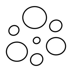 Bubbles. Soap bubbles. Sketch. Vector illustration. Outline on isolated white background. Circles of different shapes. Doodle style. Coloring for children. Idea for web design.