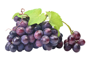 Red grapes isolated on white
