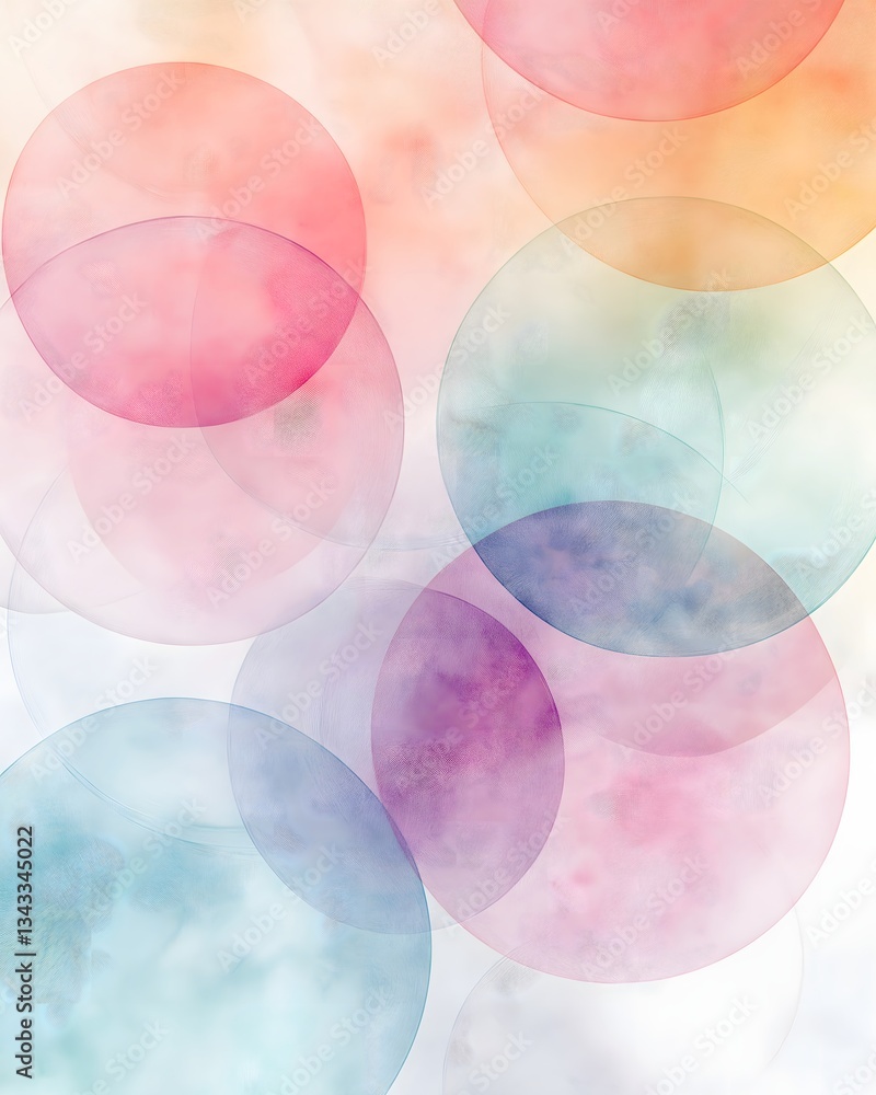 Poster pastel bubbles overlapping softly for a dreamy abstract background