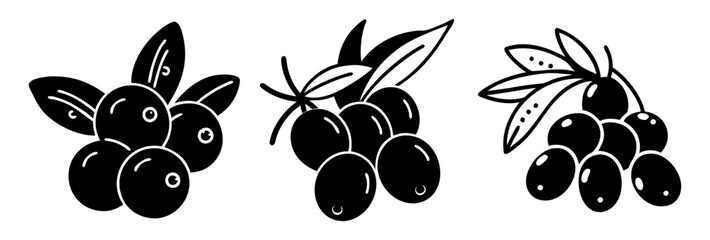 acai berry icon, acai berry silhouette vector illustration-simple silhouette illustration of acai berry, perfect for acai berry logos and icons © Md