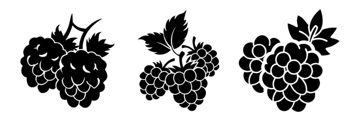 blackberries icon, blackberries silhouette vector illustration-simple silhouette illustration of blackberries, perfect for blackberries logos and icons