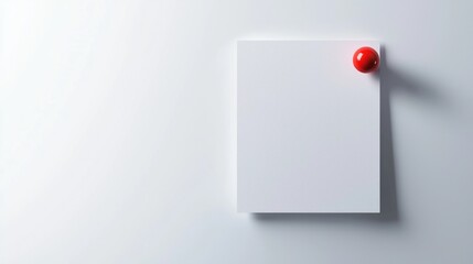 Flat Paper Note with Red Thumbtack