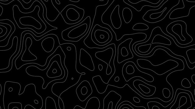 Gray outline topographic contour map abstract tech motion graphic design. Geometric background. Video animation Ultra HD 4K 3840x2160.Abstract animated outline topographic contour map. TECHNOLOGY
