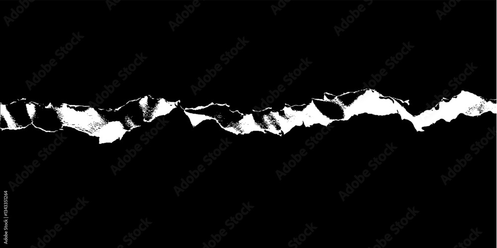 Poster Exploring the artistry of torn paper creating dynamic textures and shadows against a dark backdrop