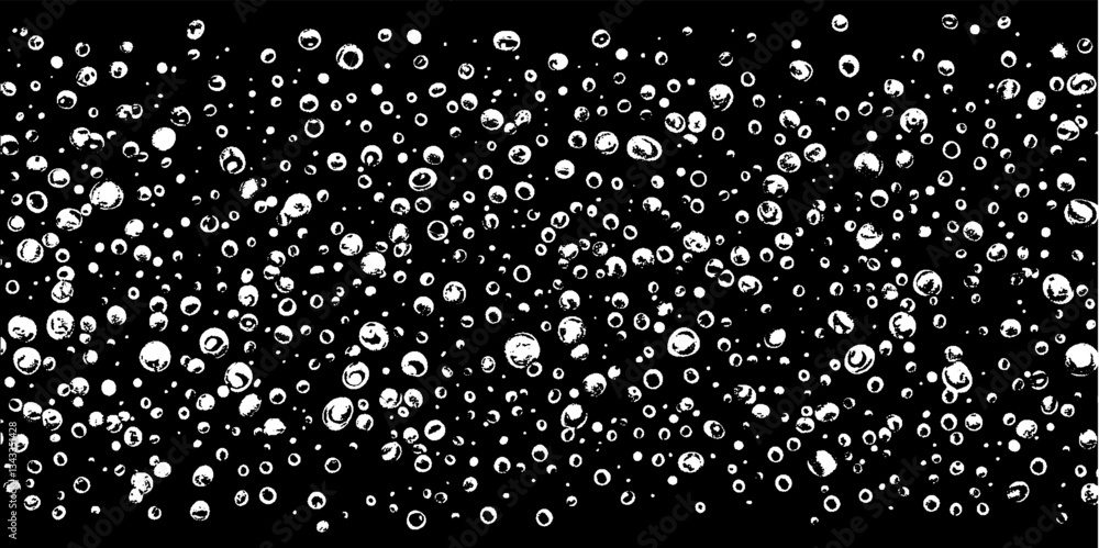 Poster mesmerizing dance of water bubbles floating against a dark background under soft light