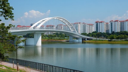 Fototapeta premium Modern Bridge Over Calm Water