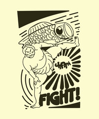 japanese theme doodle hand drawn black and white colour