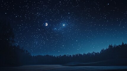 A mesmerizing starry night sky fully illuminated with countless stars, creating a magical and serene atmosphere. This breathtaking scene captures the beauty of the cosmos, perfect for themes related t