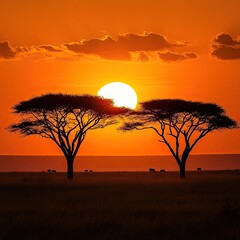 African Savanna Sunset