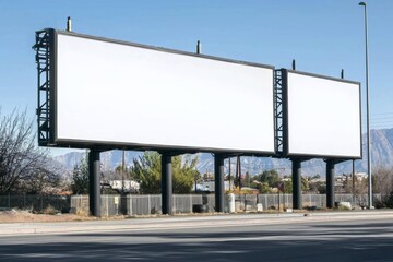 Obraz premium Bright and Inviting Blank Billboard for Advertising 