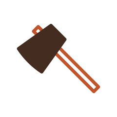 Flat Vector Style Axe Illustration For Design