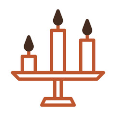 Minimalist Candelabrum with Candles Illustration