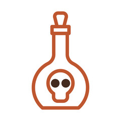Vintage Poison Bottle with Skull Icon Illustration