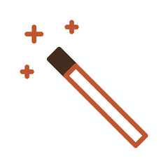 Iconic Symbol of Magic Wand with Star Particles