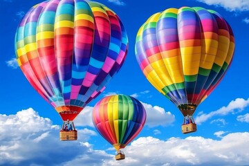 Fototapeta premium Fun and Leisure: A Festival of Colorful Airship Rides