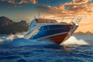 Fototapeta premium Explore the serene beauty of the ocean while enjoying a summer getaway on the water. 