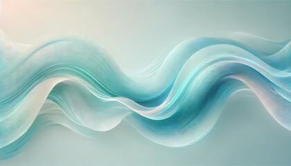 Soft flowing waves of aqua and turquoise hues blend seamlessly, creating a peaceful abstract background and wallpaper