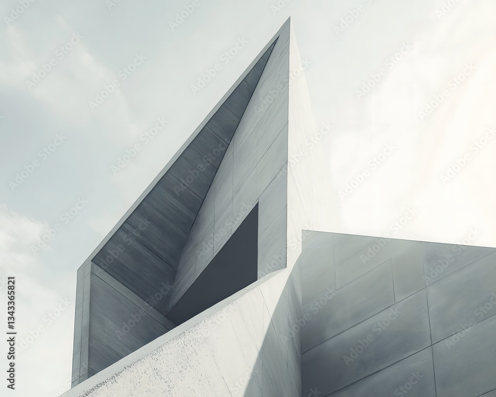 Poster modern concrete architecture with geometric design and minimalist style