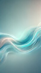 A serene abstract background and wallpaper with smooth, glowing light waves in aqua and turquoise tones