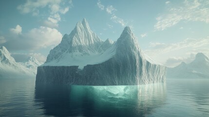 Iceberg - Underwater Risk - Global Warming Concept, 3d Rendering