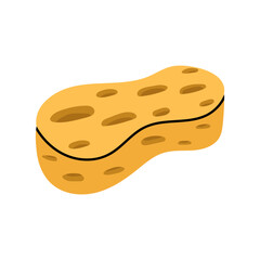 A simple illustration of a yellow scrub sponge. Cleaning tool.
