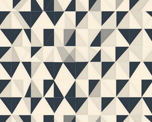 Geometric Triangle Pattern in Navy, Ivory, and Gray for Modern Design