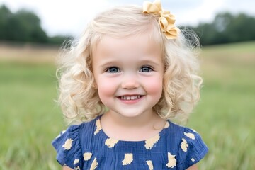 Happy Toddler Girl Smiling Outdoors