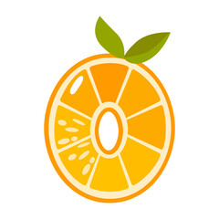 Orange fruit number Zero. Orange in the shape of number 0. Vector illustration. Alphabet, letters, numbers and signs made from orange or citrus.