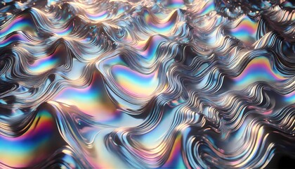 Soft rippling holographic textures with luminous colors blending seamlessly for a vibrant abstract background and wallpaper