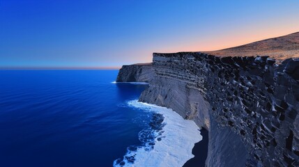 Dramatic Coastal Cliffs  Ocean Sunset  High Resolution Landscape Photography