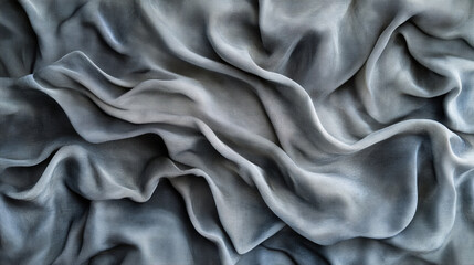 Obraz premium A close-up of soft fabric folds in shades of gray, creating depth and texture.