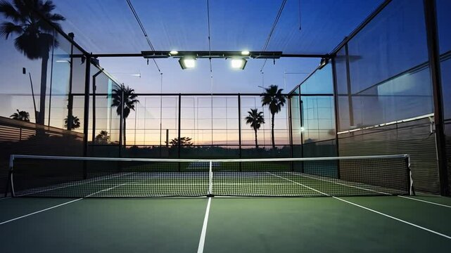 View of a padel court.
