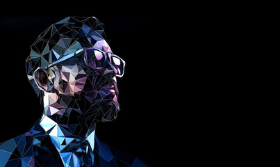 Businessman low poly professional background with abstract polygonal digital design