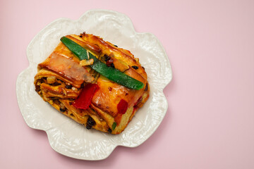 traditional portuguese Chrismas cake Bolo rei