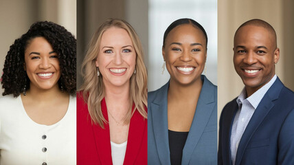 Portraits of Diverse Smiling Professionals