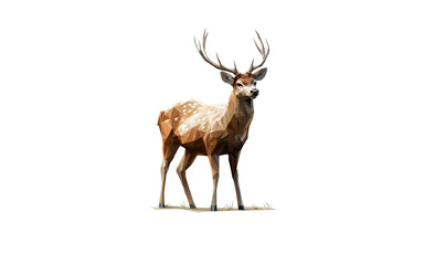 Obraz premium Deer low poly wildlife background with abstract polygonal digital design