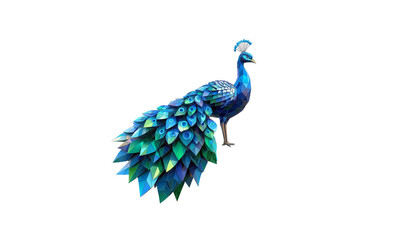 Peacock low poly bird background with abstract polygonal digital design