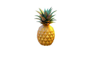 Pineapple low poly fruit background with abstract polygonal digital design