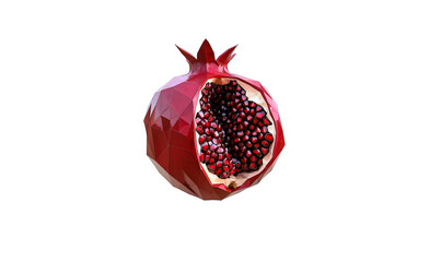 Pomegranate low poly fruit background with abstract polygonal digital design