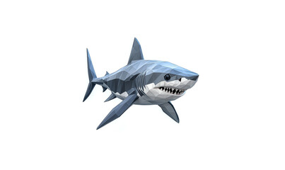 Shark low poly marine background with abstract polygonal digital design