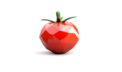 Tomato low poly vegetable background with abstract polygonal digital design