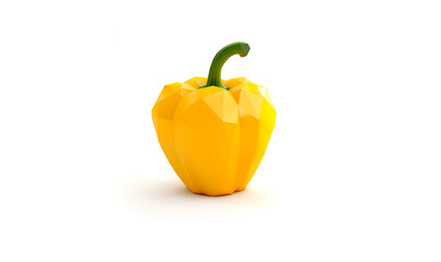 Yellow bell pepper low poly food background with abstract polygonal digital design